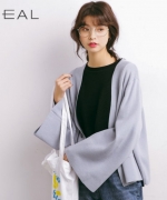 商品實拍 新款韓國簡約大碼 喇叭袖針織純色開衫毛衣外套A917