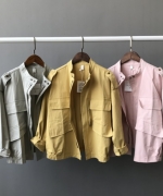 商品實拍 秋季新款 韓 水洗棉 短風衣 小夾克外套 AAC9901
